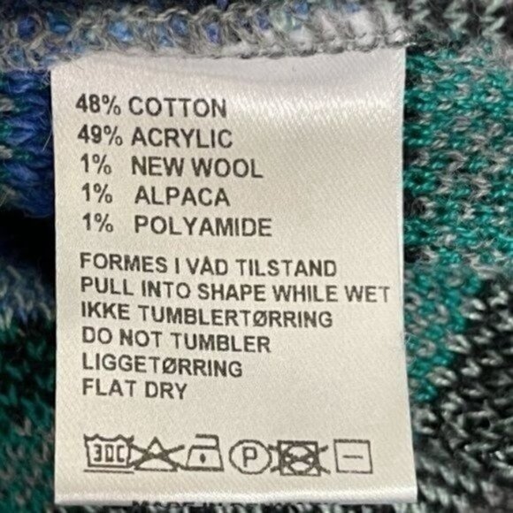 Skovhuus cotton wool alpaca button down cardigan size Small Colorful - Picture 13 of 13